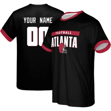 Atlanta Black/Red Custom City Style Football T-Shirt