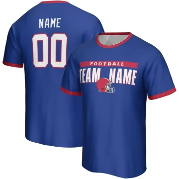Buffalo Royal/Red Custom City Style Football T-Shirt