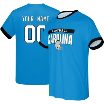 Carolina Blue/Black Custom City Style Football T-Shirt