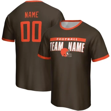 Cleveland Brown/Orange Custom City Style Football T-Shirt
